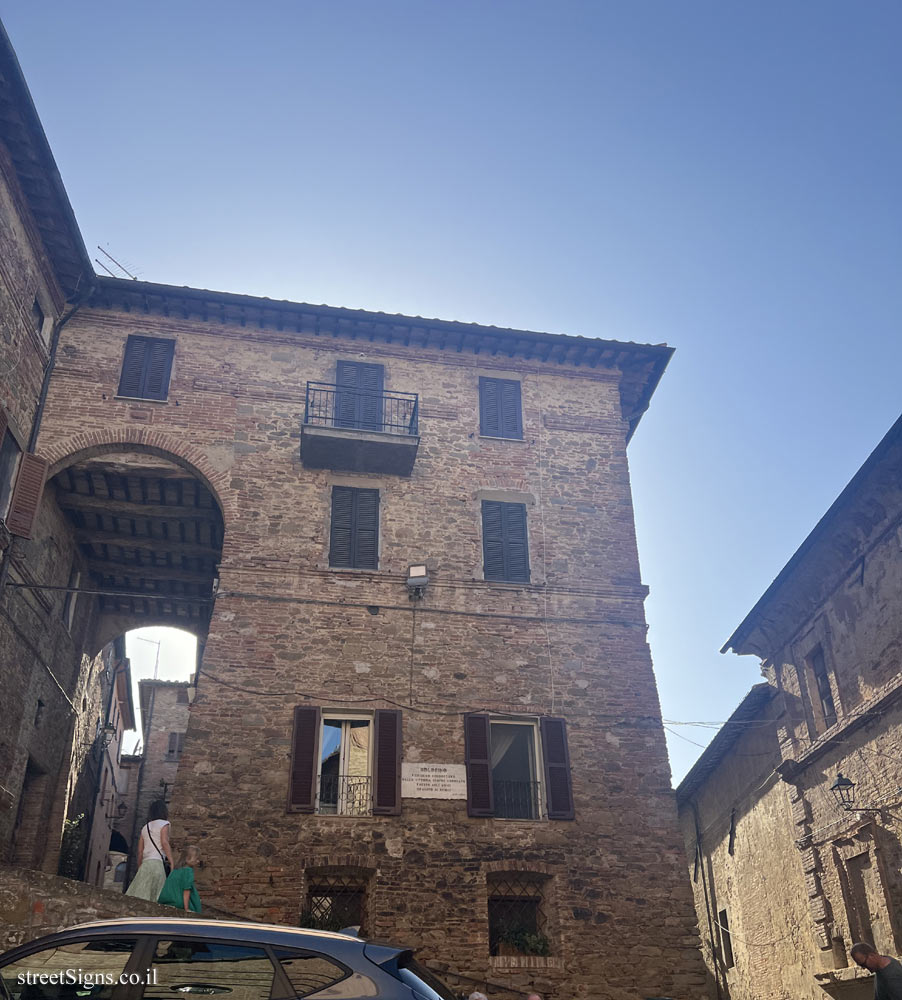 Panicale - Commemorative plaque in the house where the military man Boldrino was born and lived - Piazza S. Michele, 5, 06064 Panicale PG, Italy