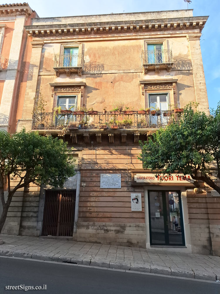 Ragusa - the place where Francesco de Stefano, the first mayor, lived - Corso Italia, 21, 97100 Ragusa RG, Italy