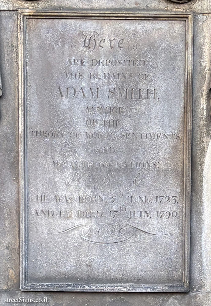 Edinburgh - The grave of economist and philosopher Adam Smith - 163 Canongate, Edinburgh EH8 8BN, UK