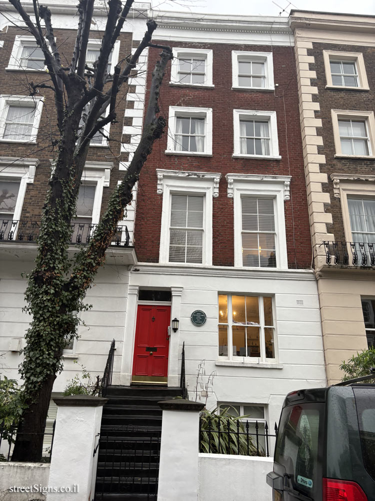 London - Memorial plaque at the house where poet John Heath-Stubbs lived - 22 Artesian Rd, London W2 5AR, UK