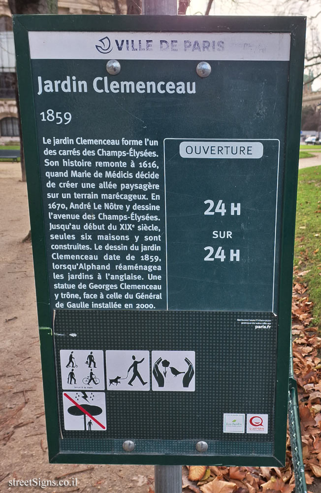 Paris - Gardens - Clemenceau Garden